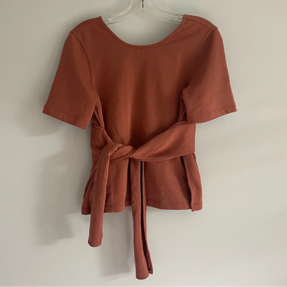 Nike Studio Yoga Wrap Top Dusty Peach Small S - Picture 3 of 9